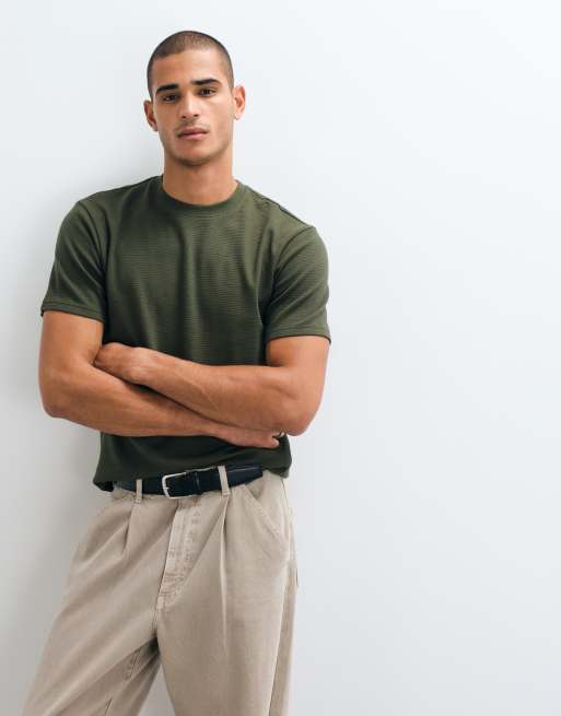 Threadbare cotton short sleeve T-shirt in khaki, 3 of 5