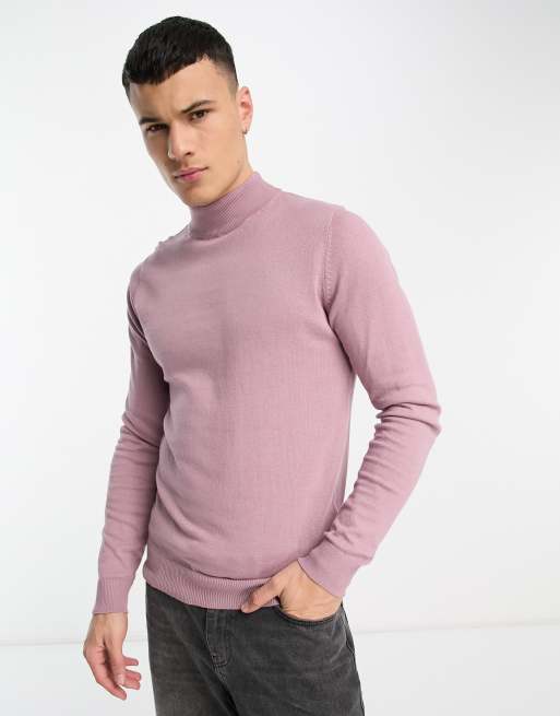 Threadbare cotton turtle neck jumper in lilac chalk | ASOS