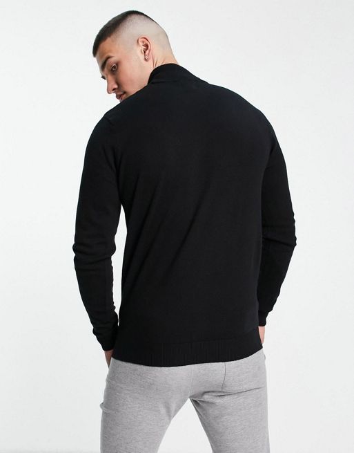 Threadbare cotton turtle neck sweater in black