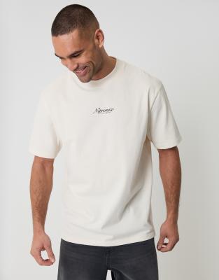 Threadbare Crew Neck Back Graphic Car Print T-shirt In White