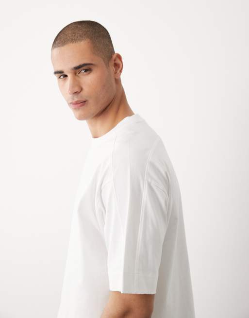 Threadbare crew neck boxy oversized t-shirt in white, 4 of 5