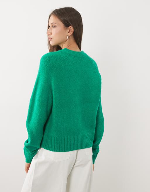 Threadbare crew neck cardigan in green, 4 of 4