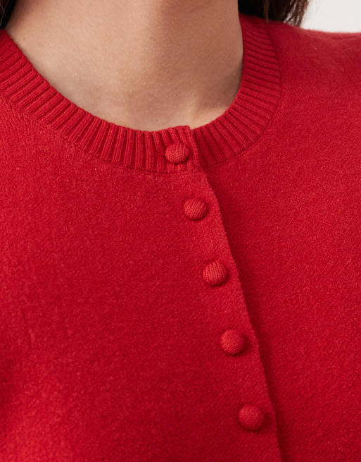 Threadbare crew neck cardigan vest in red, 2 of 4