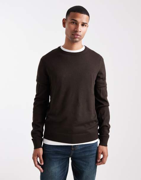 Threadbare crew neck jumper in brown - view 1