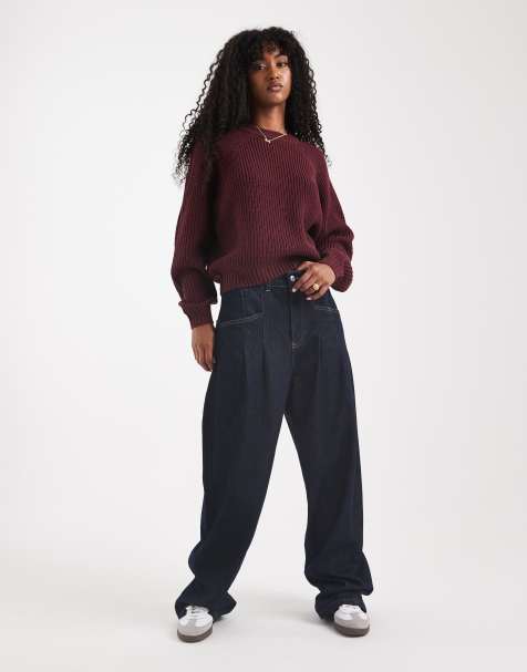 Threadbare crew neck jumper in fig - view 1