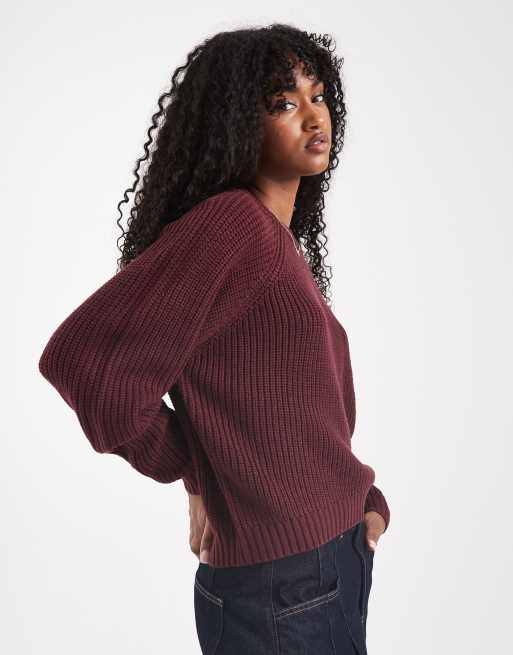 Threadbare crew neck jumper in fig, 2 of 4