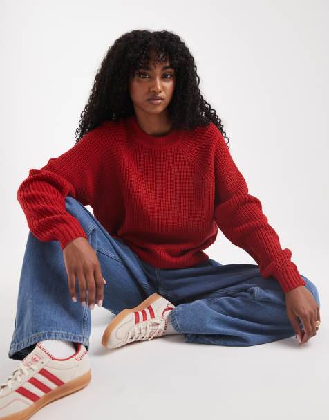 Threadbare crew neck jumper in red - view 1