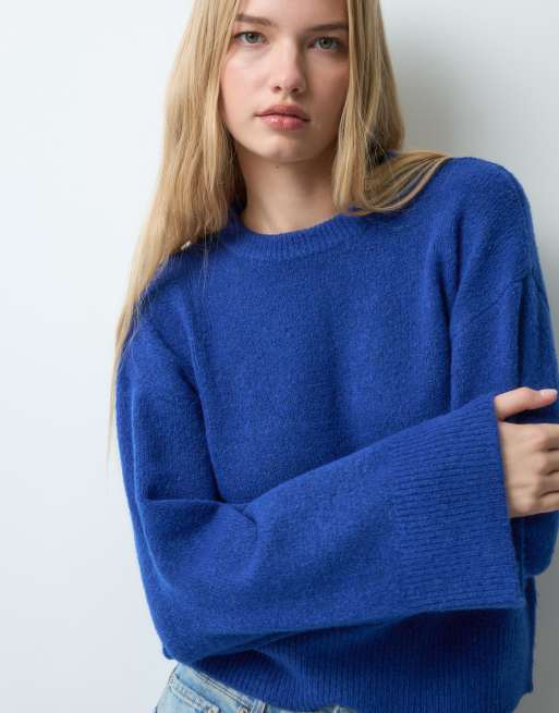 Threadbare crew neck knitted jumper in cobalt blue, 3 of 5