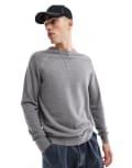 [Threadbare] Threadbare crew neck knitted jumper in grey marl XL Grey Marl