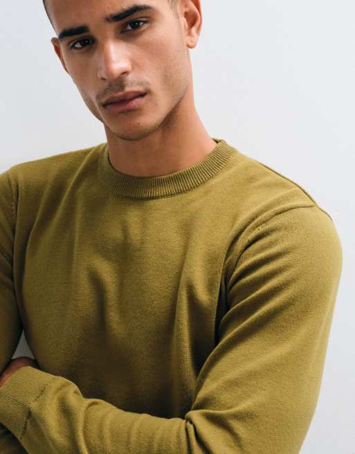Threadbare crew neck knitted jumper in olive green, 5 of 5