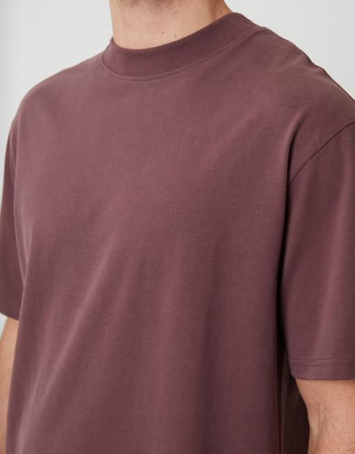 Threadbare crew neck relaxed fit t-shirt in plum, 3 of 5