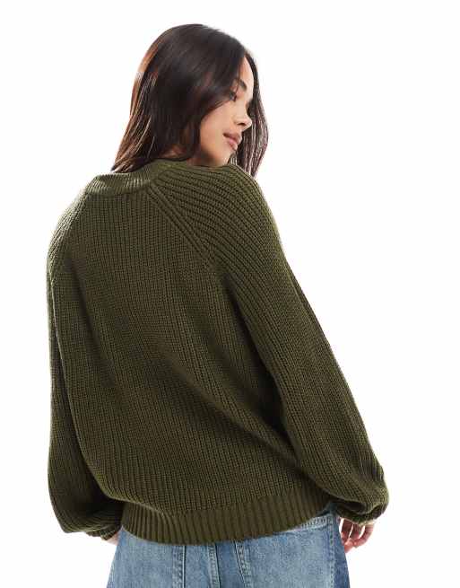 Threadbare crew neck jumper in khaki
