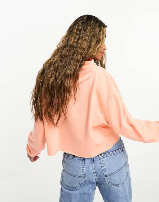 Threadbare cropped butterfly hoodie in peach - part of a set