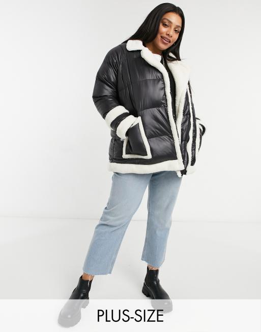 Threadbare Curve – Jiggy – Kviltad jacka i oversize-modell