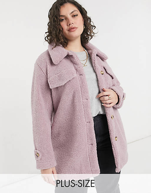 Threadbare Curve kaila oversized jacket in lilac | ASOS
