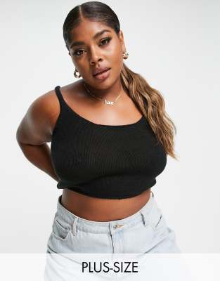 black plus size crop tops