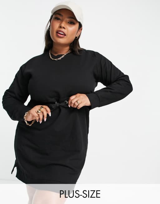 Black Oversized Sweater Dress Plus Size