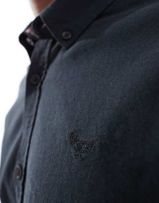 Threadbare – Czarna koszula z długim rękawem, 4 z 4