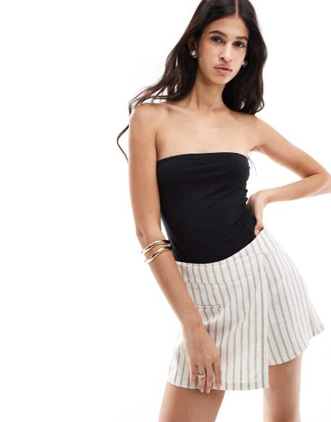 Threadbare – Czarne body dżersejowe z dekoltem bandeau - view 1