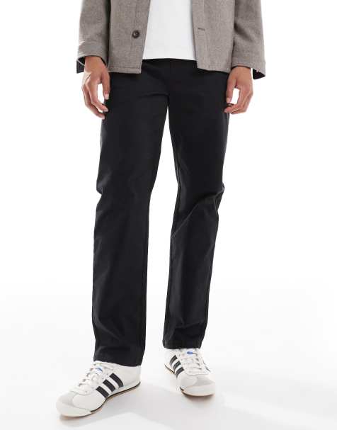 Threadbare straight fit trouser in black