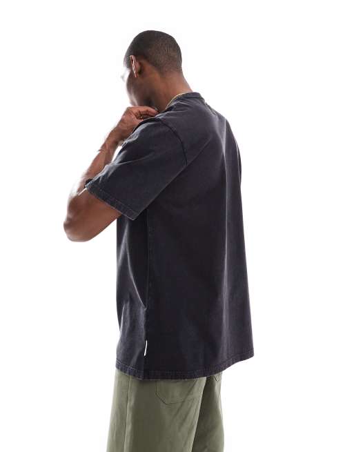 Threadbare – Czarny bawełniany T-shirt z krótkim rękawem o gramaturze 220 g/m², 3 z 4