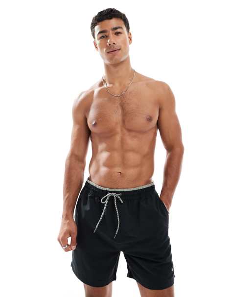 Threadbare 'dawlish' 2 pack swim shorts in black - view 1