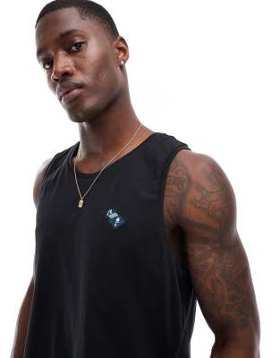 decks embroidery tank in black