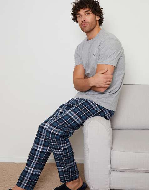 Threadbare 'delano' cotton blend pyjama set in light grey - view 1