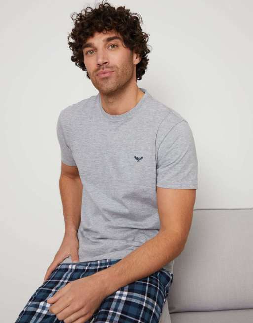 Threadbare 'delano' cotton blend pyjama set in light grey, 4 of 4