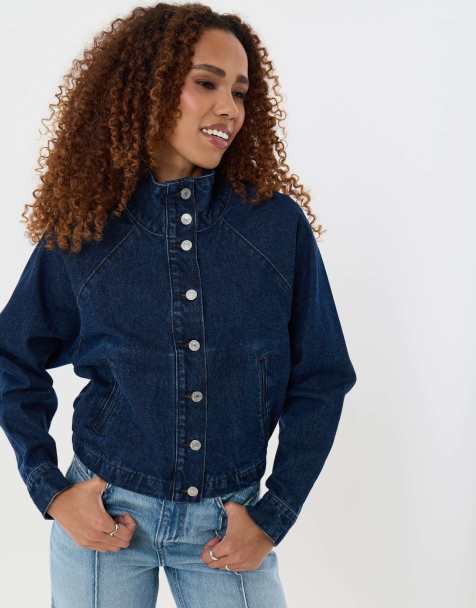 Threadbare Denim bomber jacket in indigo - view 1