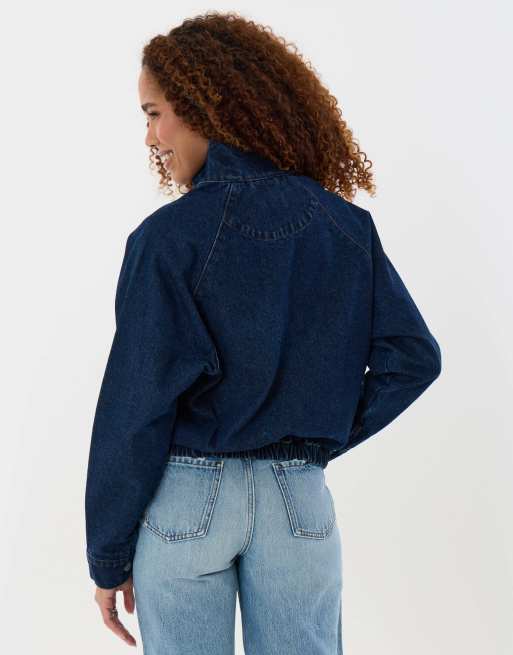 Threadbare Denim bomber jacket in indigo, 2 of 5