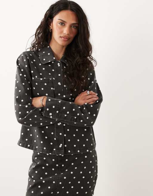 Threadbare denim polka dot skirt and jacket set, 3 of 3