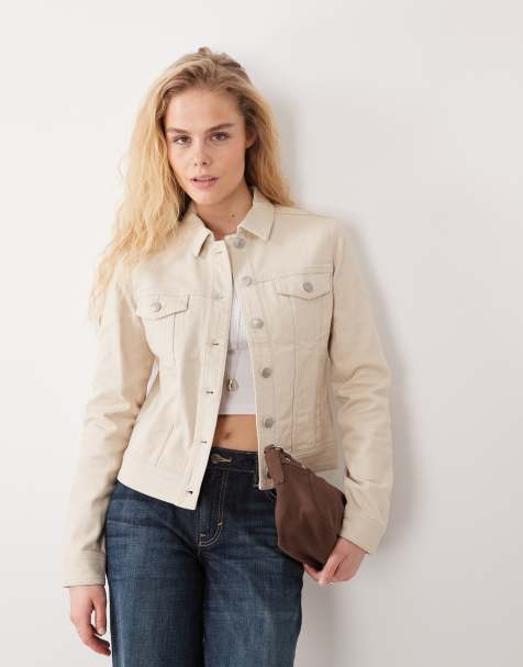 Threadbare denim jacket in ecru - view 1