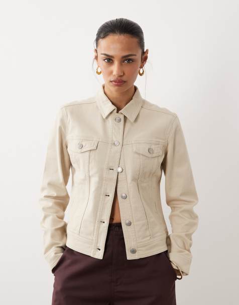Threadbare denim jacket in ecru