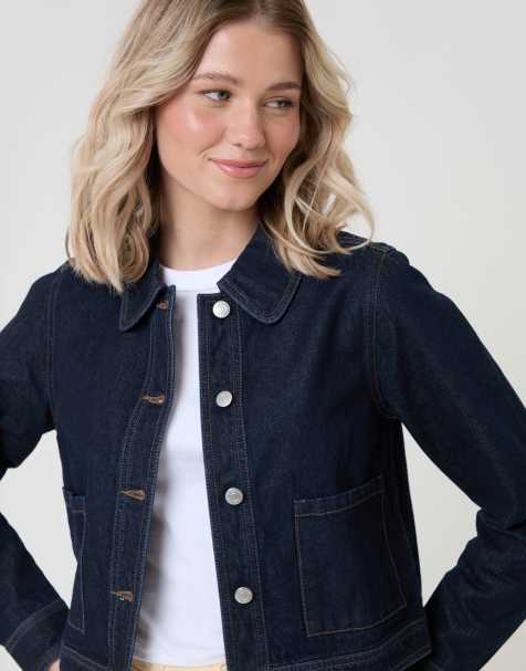 Threadbare Denim jacket with patch pockets in indigo - view 1