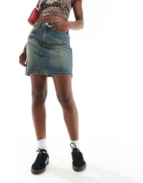 Threadbare - Denim mini rok in vintage wassing - view 1