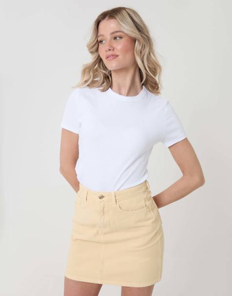 Threadbare Denim mini skirt in yellow - view 1
