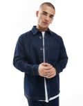 [Threadbare] Threadbare denim shacket in indigo rinse wash-Blue S Indigo