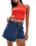[Threadbare] Threadbare denim skort in mid wash blue 6 BLUE