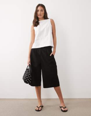 Threadbare Denim Sleeveless Top In White