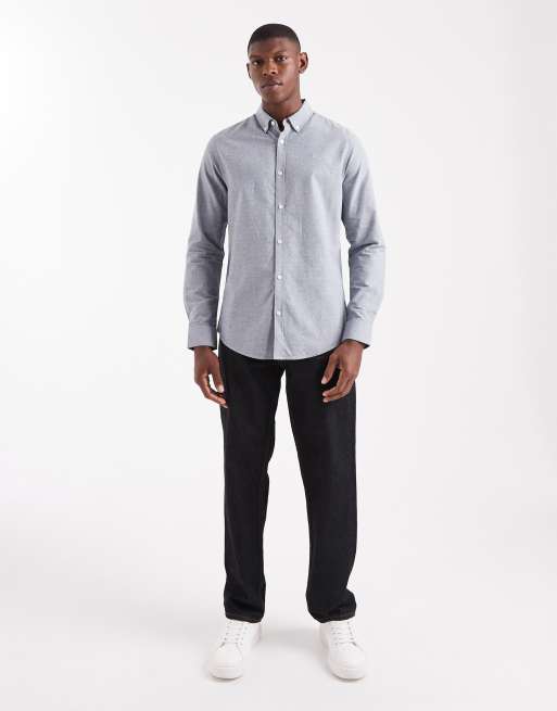 Threadbare – Denimblå, långärmad oxfordskjorta, 2 av 5