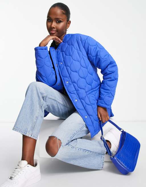 Women's Blue Quilted Jackets