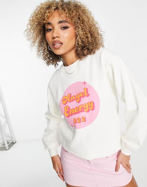 Threadbare - Dixie - Felpa oversize bianca con stampa