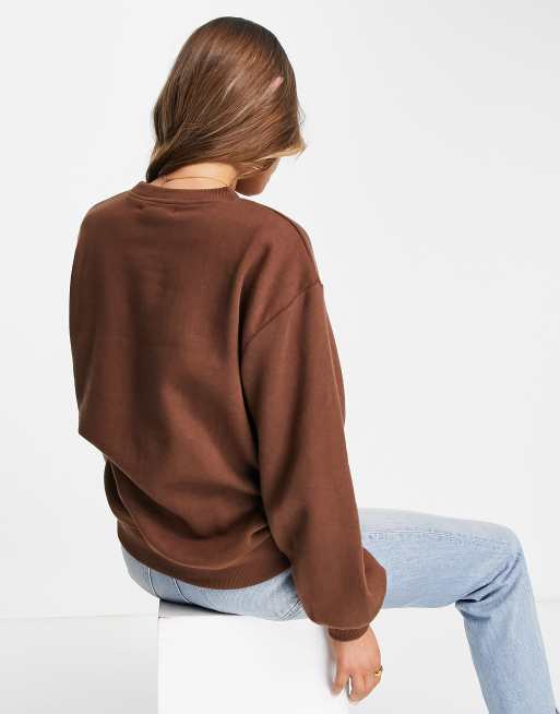 Threadbare Dixie oversized sweater in chocolate brown | ASOS