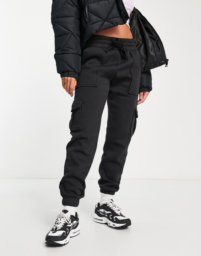 Threadbare Donna cargo sweatpants in black