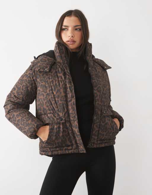 Threadbare doudoune de ski à capuche imprimé léopard, 2 de 4