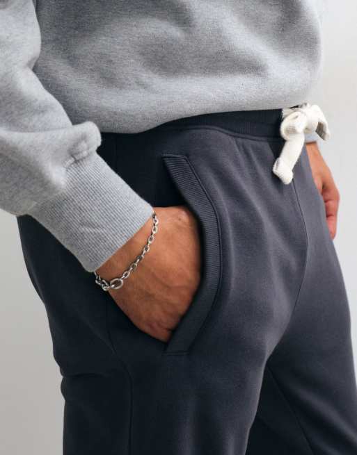 Threadbare drawstring fleece trackies in charcoal, 4 of 5