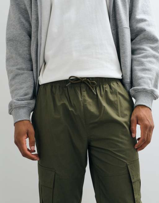 Threadbare drawstring waist cargo trousers in khaki, 3 of 10