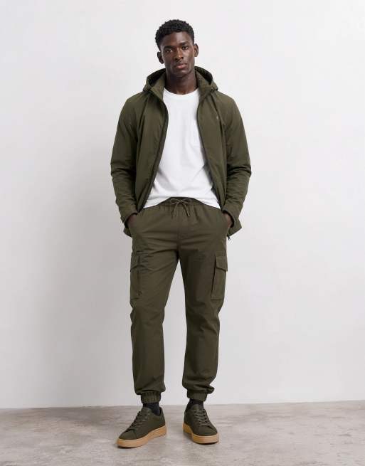 Threadbare drawstring waist cargo trousers in khaki, 7 of 10