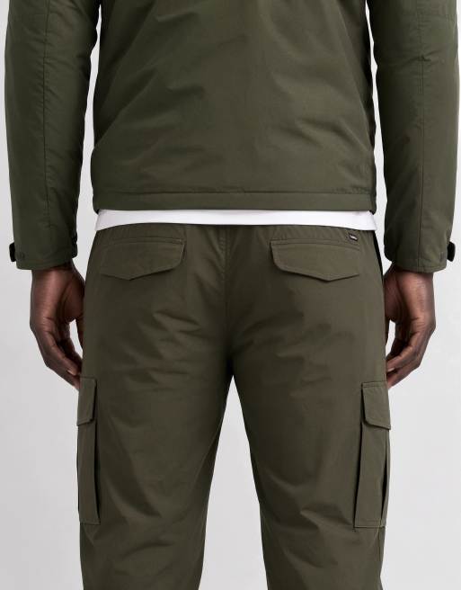 Threadbare drawstring waist cargo trousers in khaki, 9 of 10